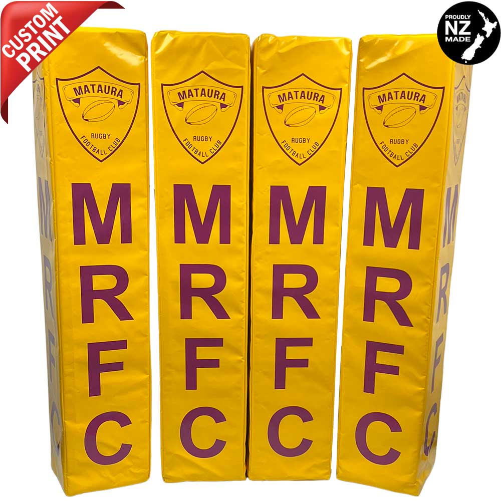 Custom Printed Rugby Goal Post Protector Pads - Royal Blue