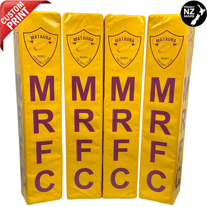 Custom Printed Rugby Goal Post Protector Pads - Royal Blue