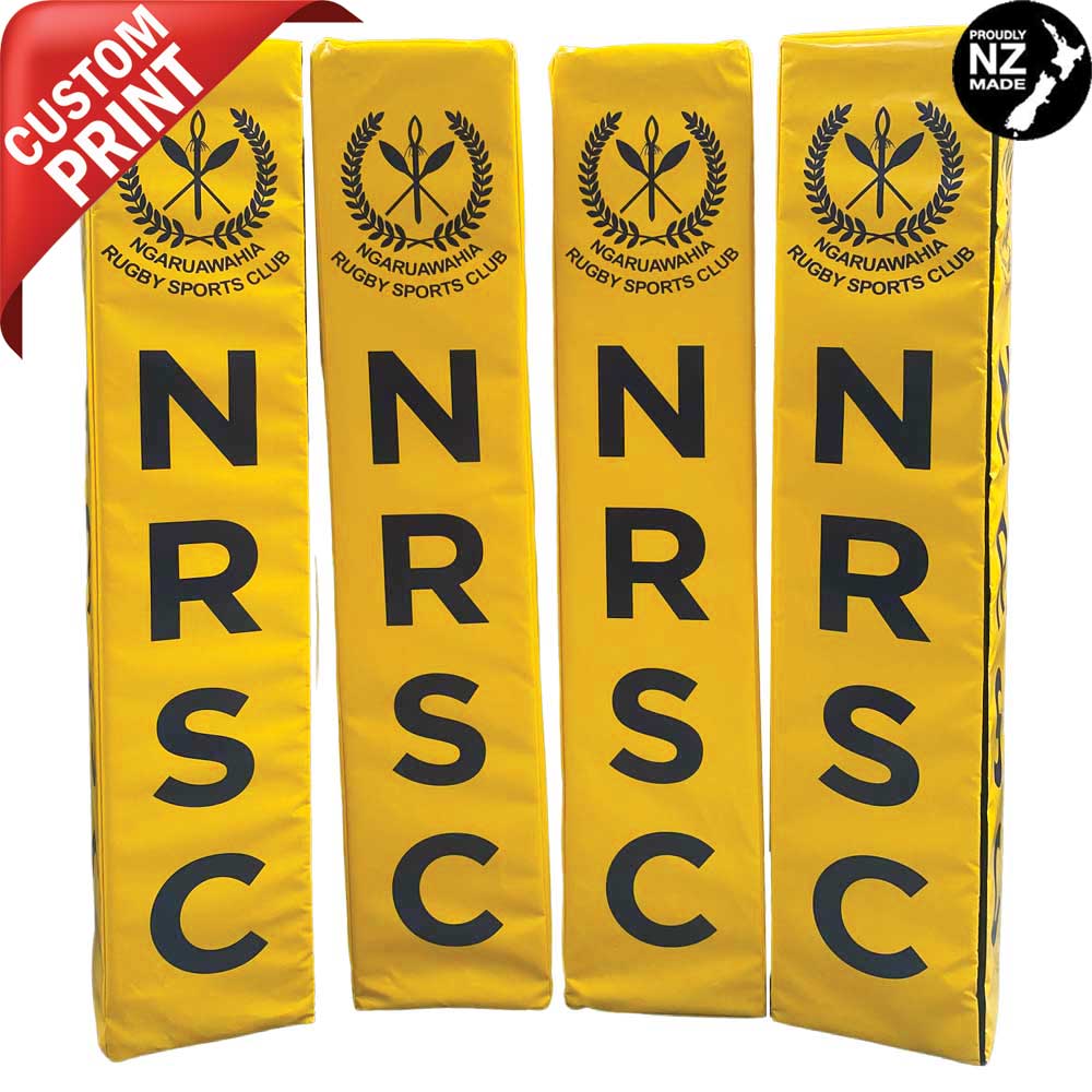 Custom Printed Rugby Goal Post Protector Pads - Yellow