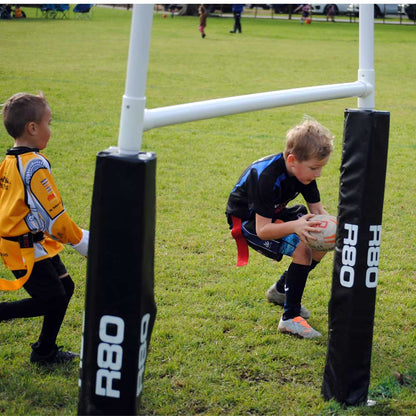 Junior Premier Portable Goal Posts with Pads - R80Sports