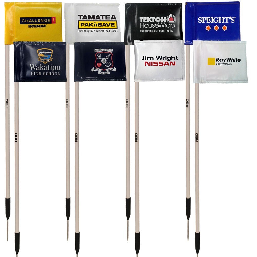 Sideline Poles with Printed Rigid Flags - R80Sports