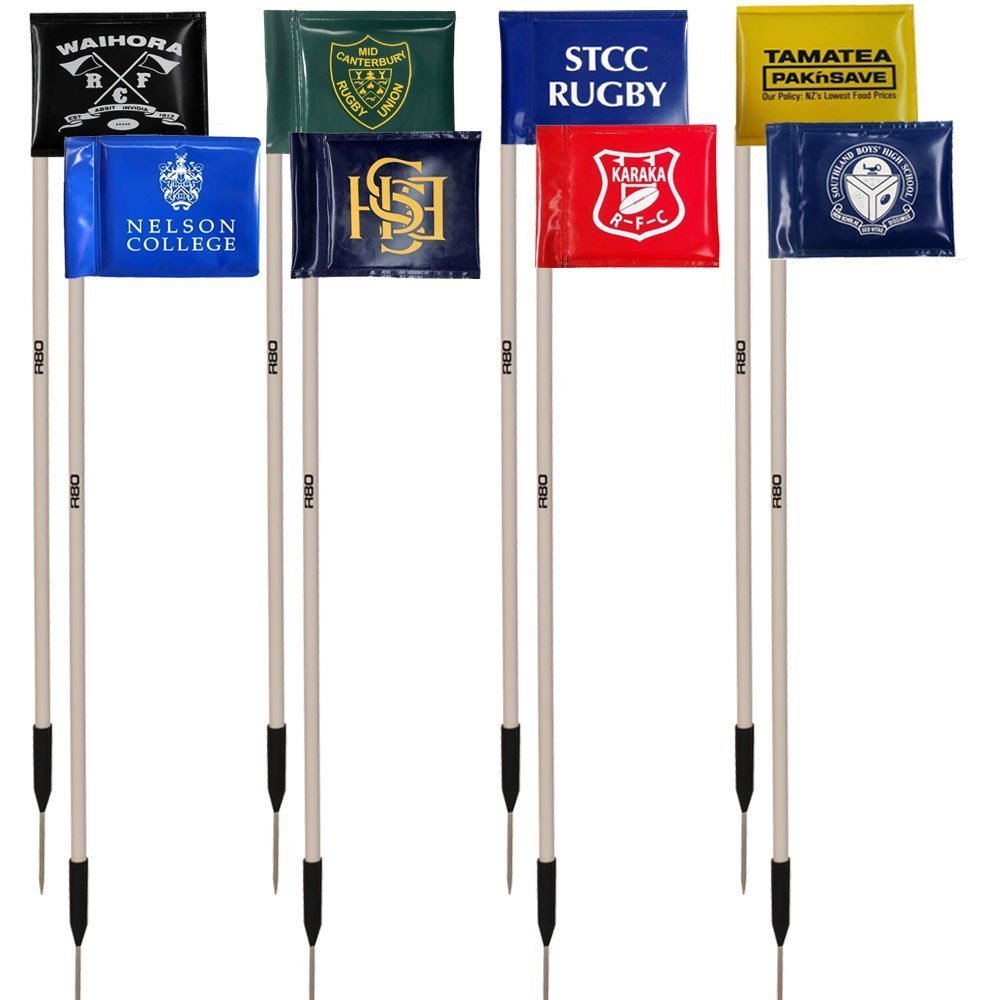 Sideline Poles with Printed Rigid Flags - R80Sports