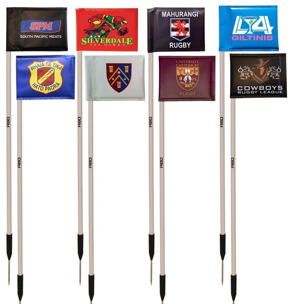 Sideline Poles with Printed Rigid Flags - R80Sports