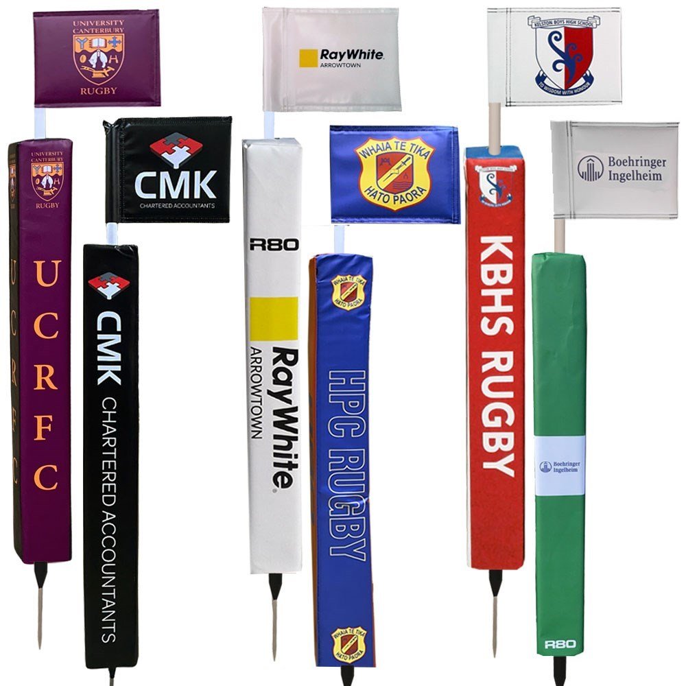 Touchline Pole with Printed Rigid Flag & Protector - R80Sports