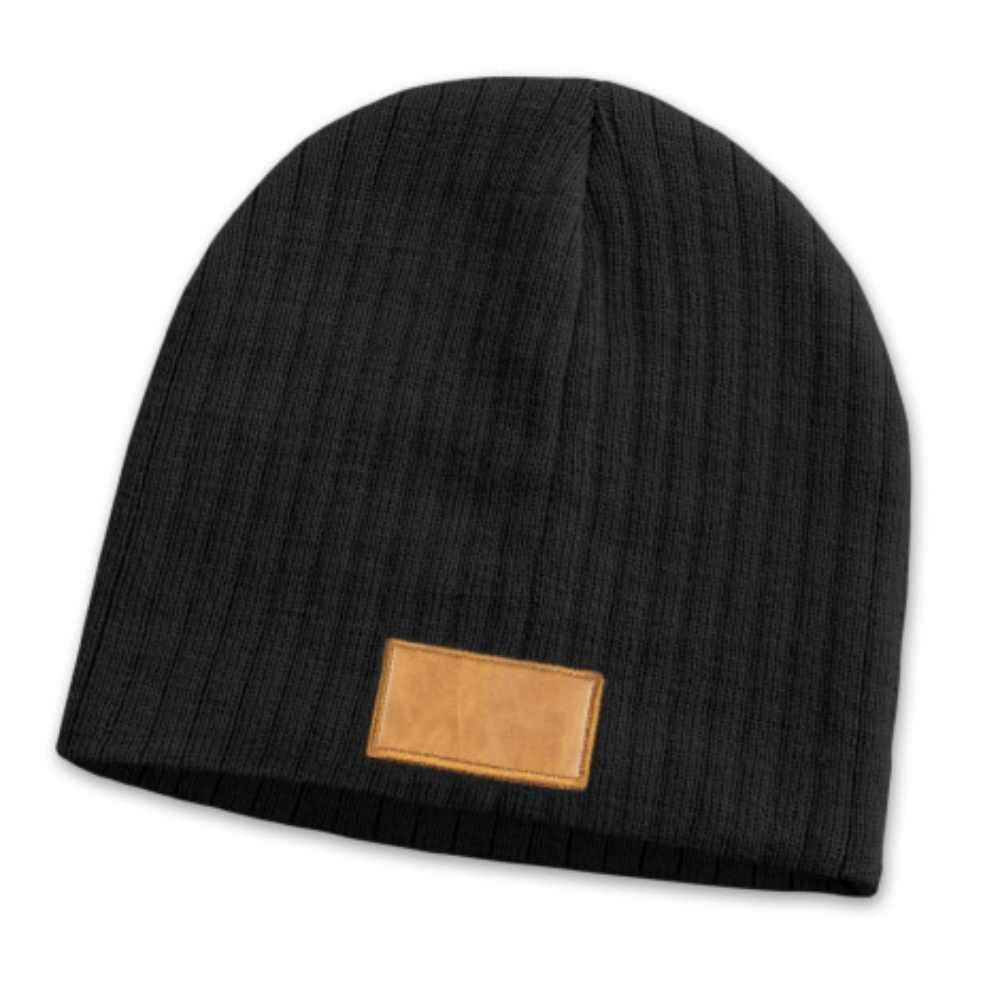 Nebraska Cable Knit Beanie with Patch